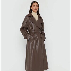 Oversized Vegan Leather Trench Coat | Oak + Fort | Trench Coat | Winter Coat